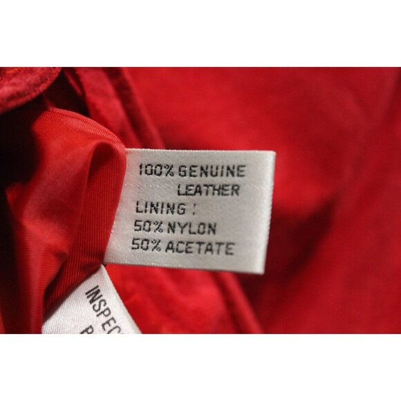 Vintage 80s 90s Genuine Leather Skirt Size 8 Red Suede Cocktail Evening Clubwear - Picture 8 of 8